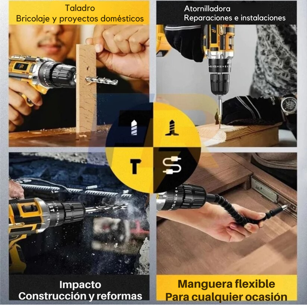 Kit Taladro Inalámbrico Doméstico - Amarillo
